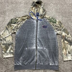 Florida Gators Jacket Mens XL Faded Grunge Vintage‎ Look Hood Punk Camo Thin
